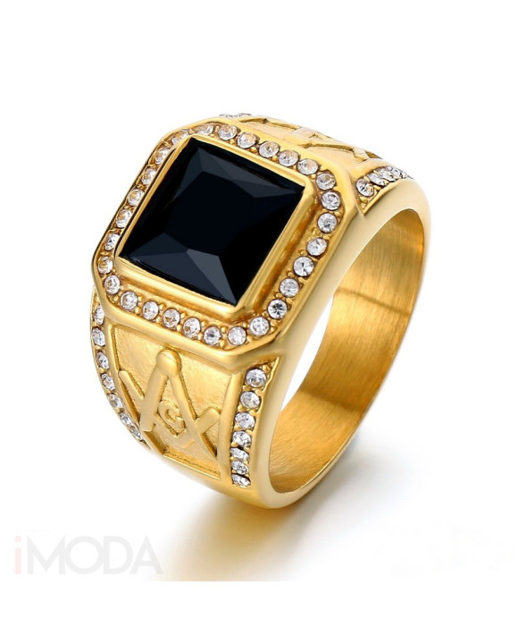 Pánsky pozlátený oceľový prsteň-315870-20