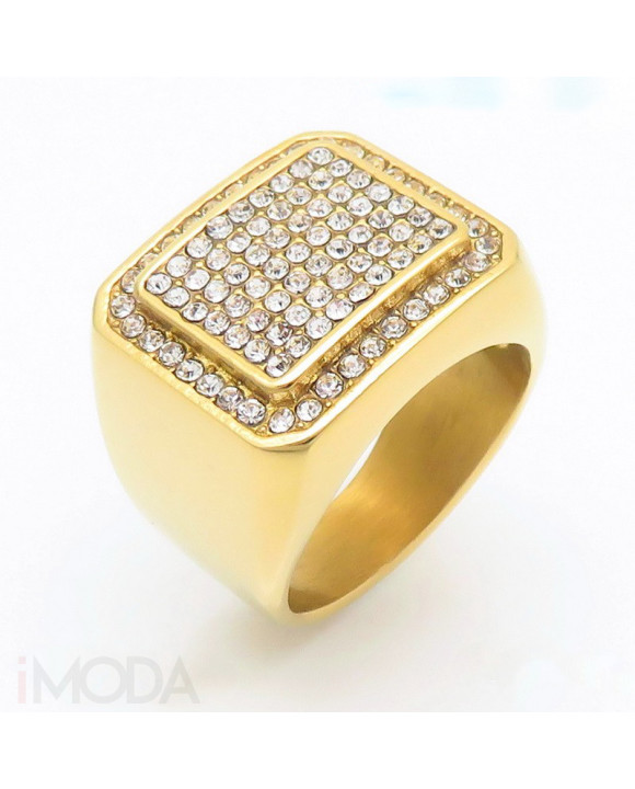 Pánsky pozlátený oceľový prsteň-315831-20