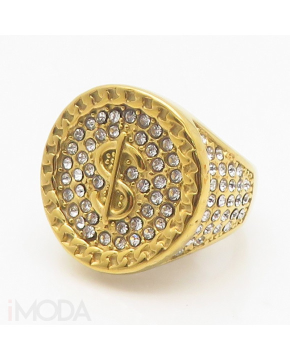 Pánsky pozlátený oceľový prsteň-315797-20