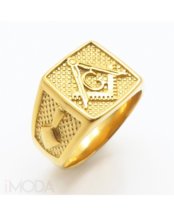Pánsky pozlátený oceľový prsteň-315849-20