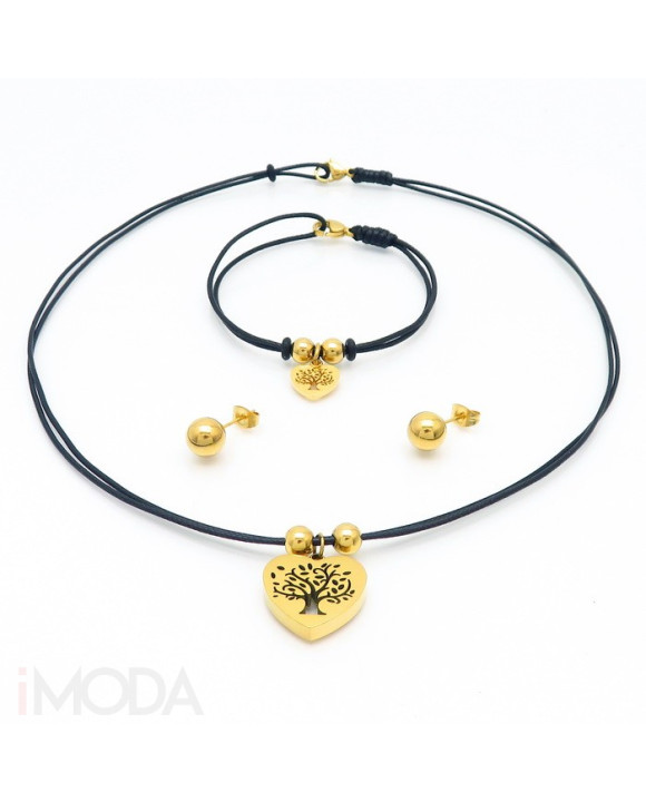 Oceľová pozlátená súprava strom života-272736-20