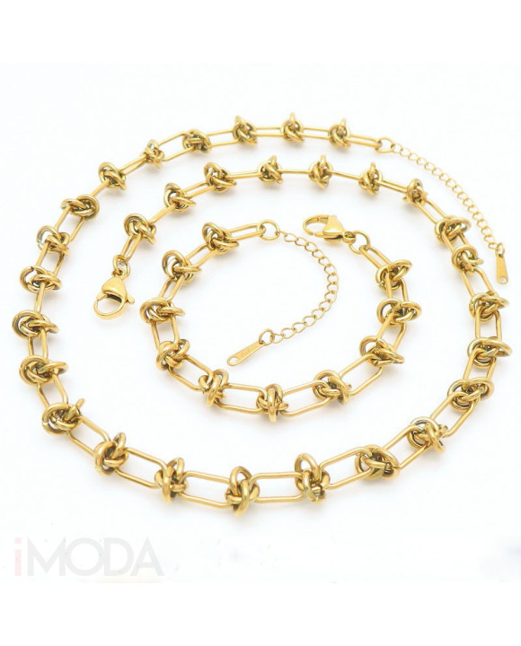 Pánska pozlátená oceľová súprava-312336-20