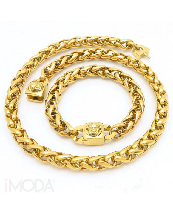 Pánska pozlátená oceľová súprava hrubá-312335-20