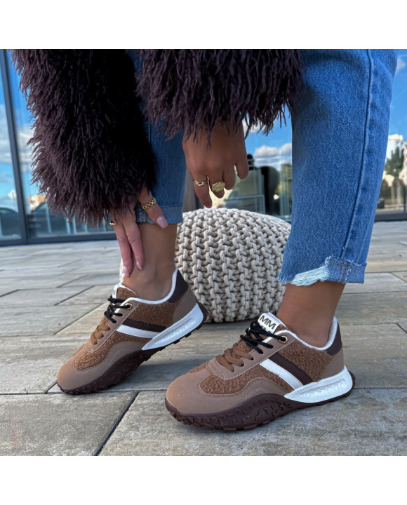 Hnedé kombinované zateplené tenisky-323039-20