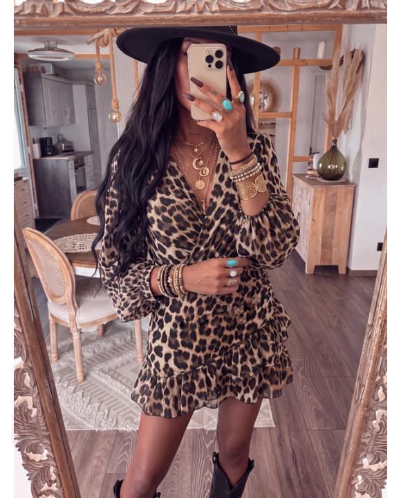 Hnedé šaty s leopardím vzorom-329696-20