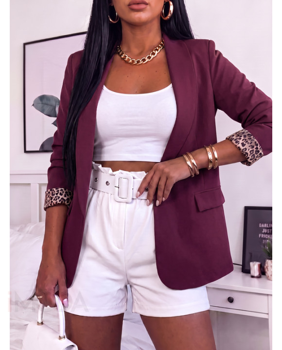 Bordové sako s leopardím vzorom-330526-20