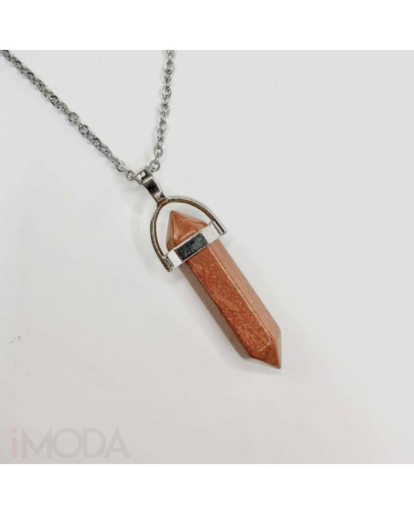 Oceľový náhrdelník s kryštálom-319414-20