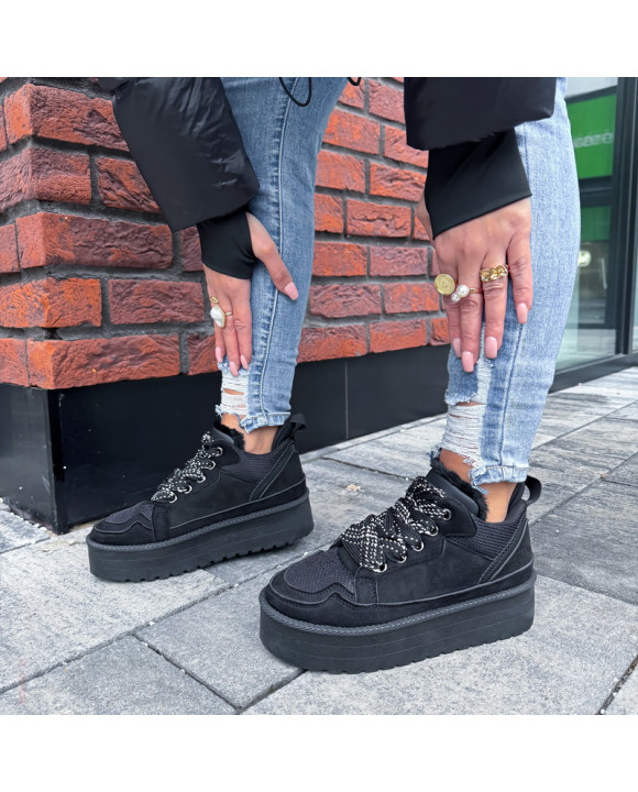 Čierne zateplené tenisky-323712-20