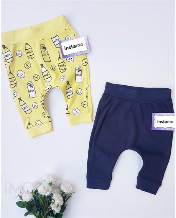 Žlté a modré bavlnené nohavice-250454-20