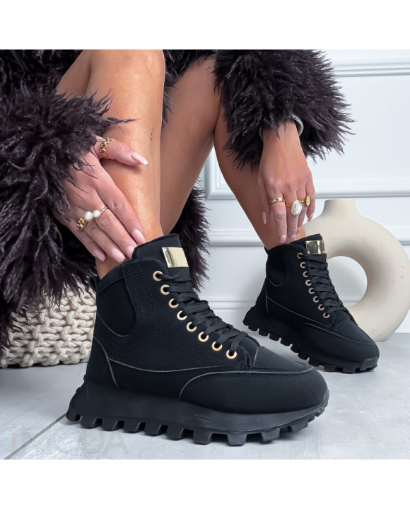 Čierne členkové zateplené tenisky-324344-20