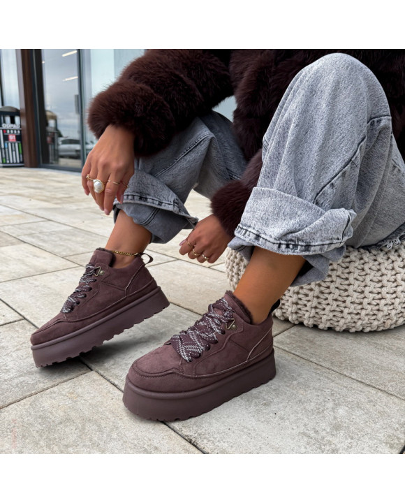 Tmavohnedé zateplené tenisky-322540-20