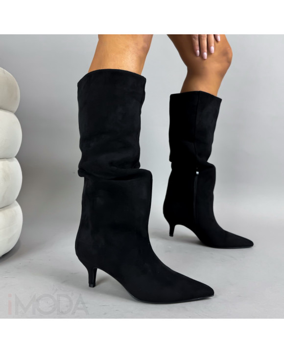 Čierne semišové vysoké čižmy-322698-20