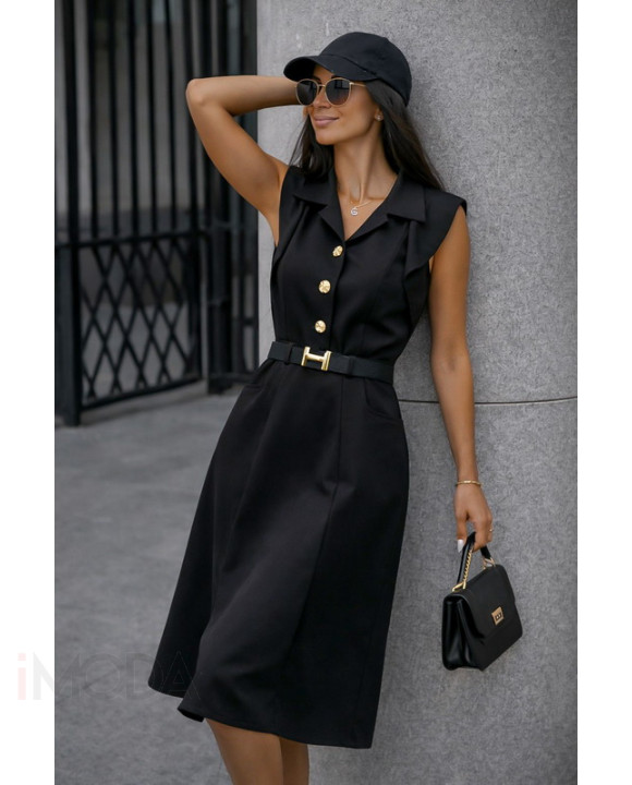 Čierne košeľové midi šaty-326294-20