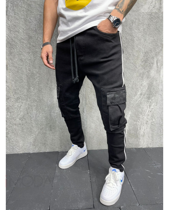 Čierne rifle s vreckami-255402-20