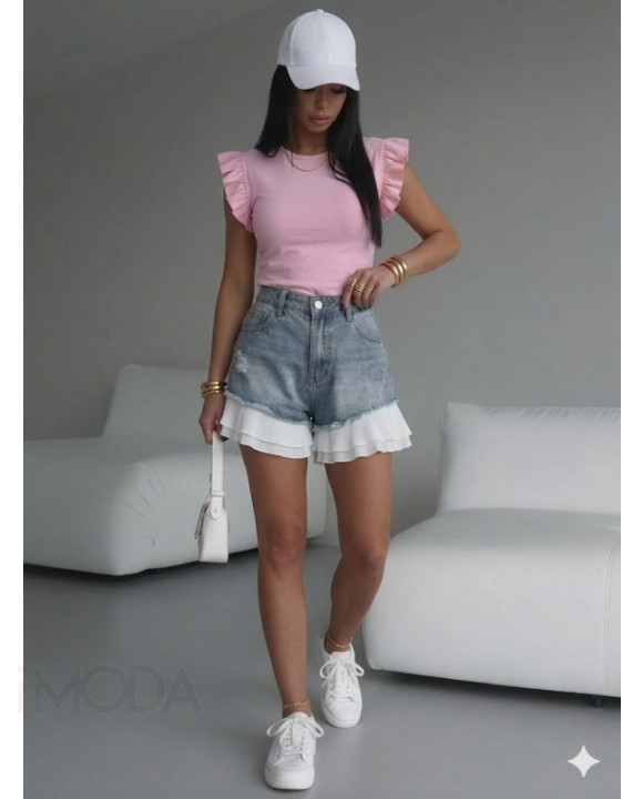 Ružové tričko s volánom-326323-20