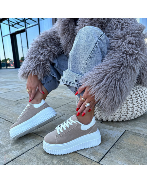 Svetlohnedé semišové tenisky-321681-20