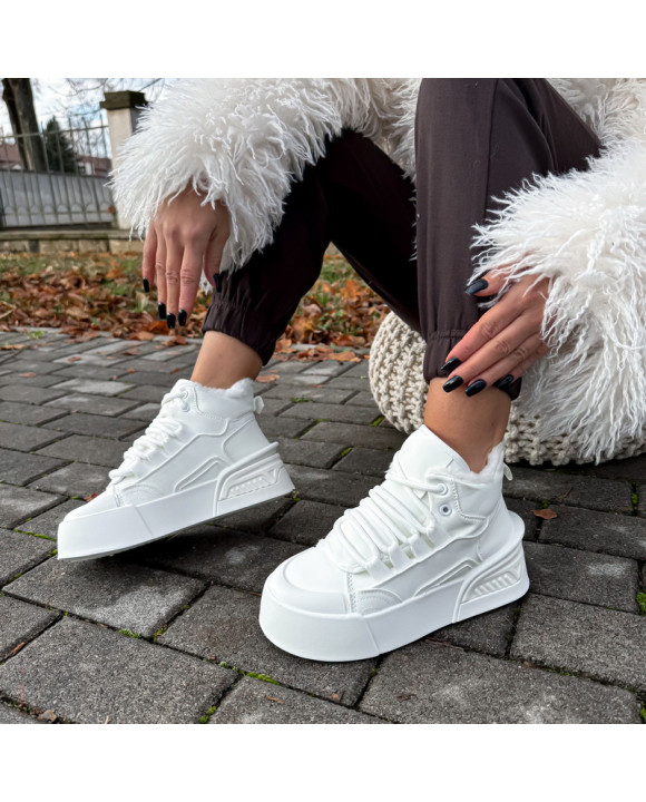 Biele zateplené členkové tenisky-323558-20