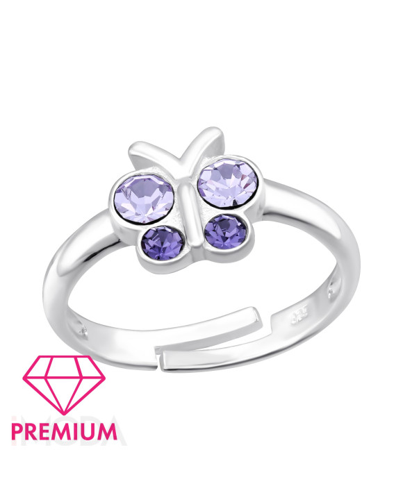 Strieborný prsteň motýľ-313589-20