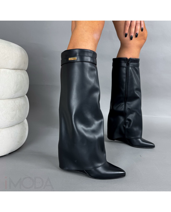 Čierne vysoké čižmy na platforme-323650-20