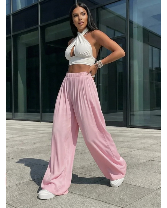 Svetloružové široké nohavice-317948-20