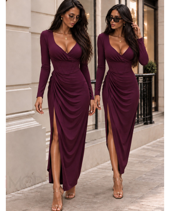 Bordové dlhé šaty-330698-20