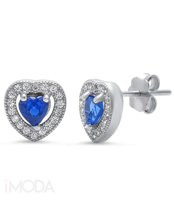 Dámske strieborné náušnice srdce-234995-20