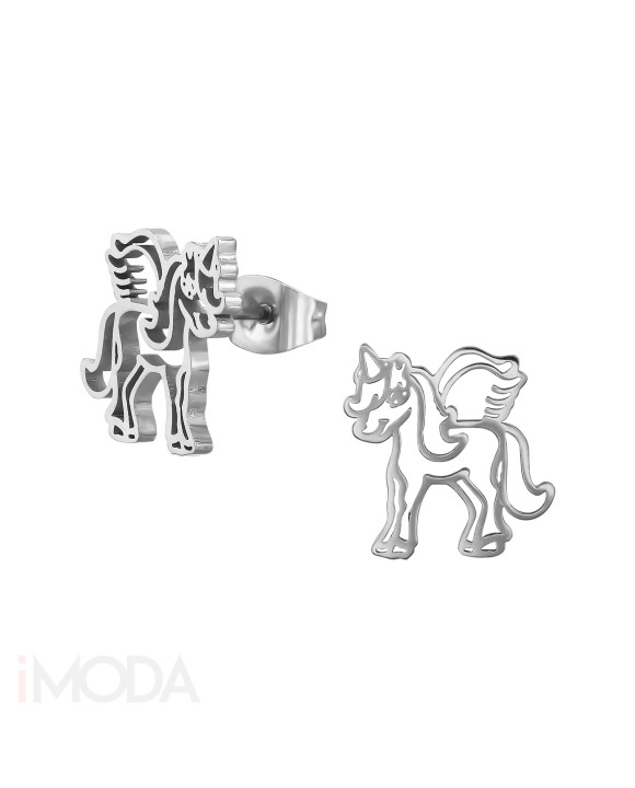 Oceľové náušnice jednorožec-313679-20