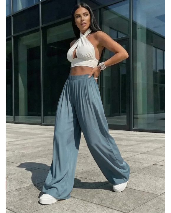 Tmavosivé široké nohavice-317951-20