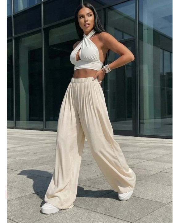 Smotanové široké nohavice-317842-20