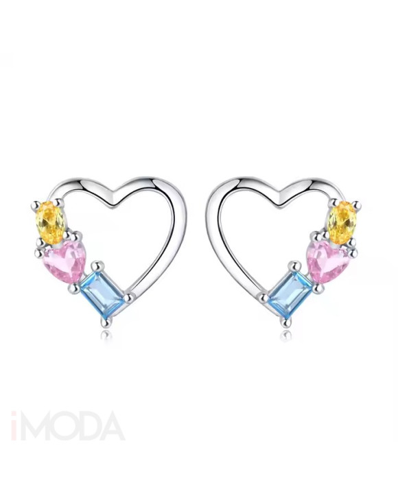Strieborné náušnice Srdce-320868-20