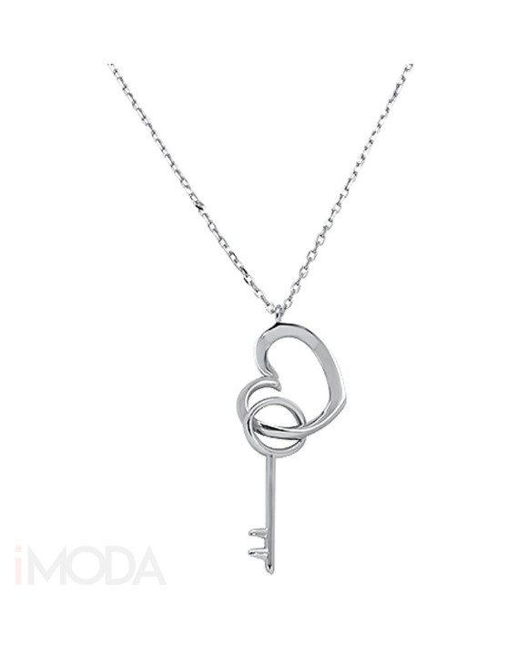 Dámsky strieborný náhrdelník srdce a kľúčik-257340-20