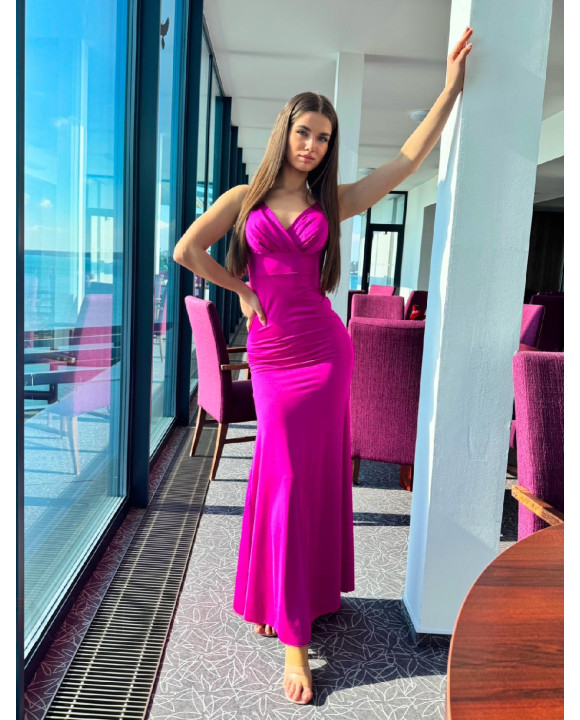 Fuchsiové dlhé saténové šaty-316763-20