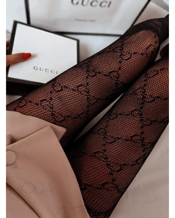 Čierne vzorované pančuchy-260186-20