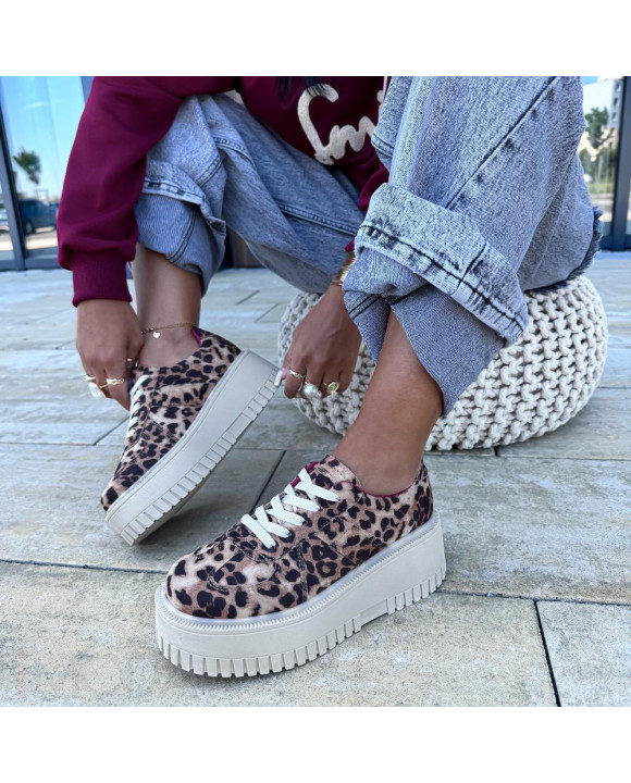 Hnedé tenisky s leopardím vzorom-315930-20