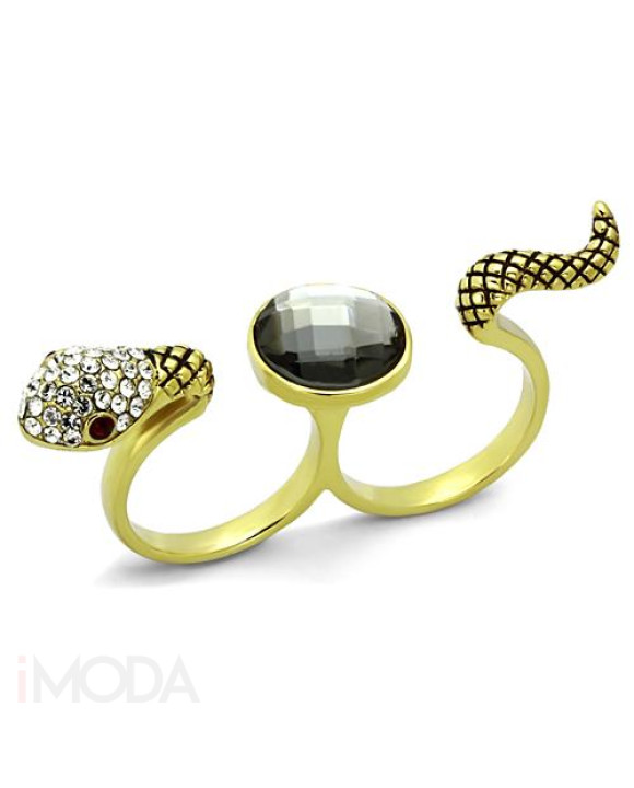 Dámsky oceľový dvojprsteň