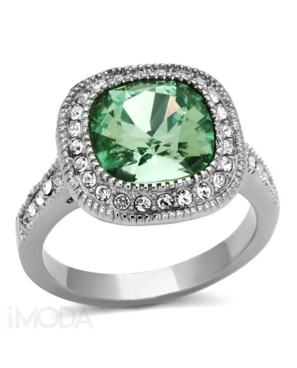 Dámsky oceľový prsteň zelený-315088-20