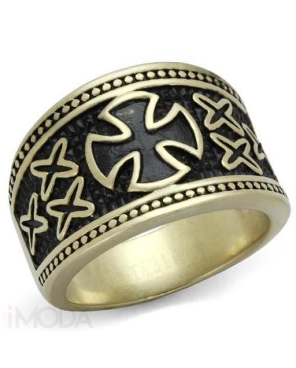 Pánsky pozlátený oceľový prsteň-315062-20