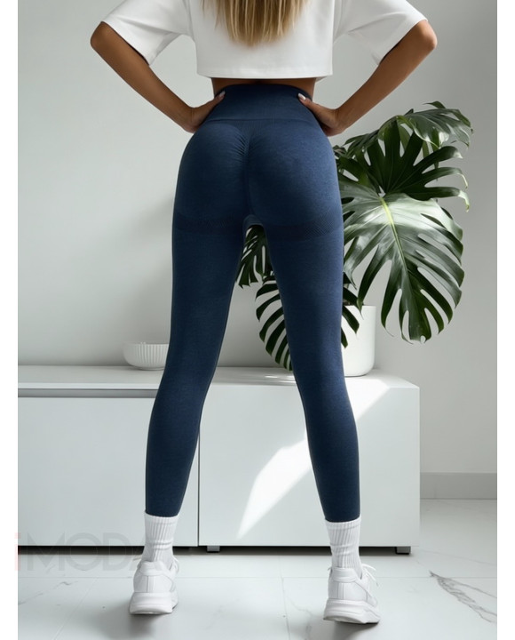 Tmavomodré double push-up legíny-324646-20