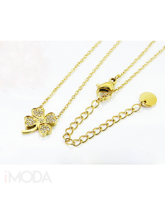 Dámsky oceľový náhrdelník s príveskom štvorlístok-321772-20