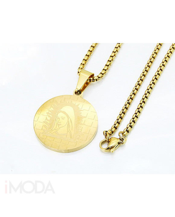 Oceľový náhrdelník s príveskam medailón Mária-321758-20