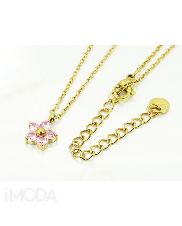 Dámsky oceľový náhrdelník s príveskom kvietok-321779-20