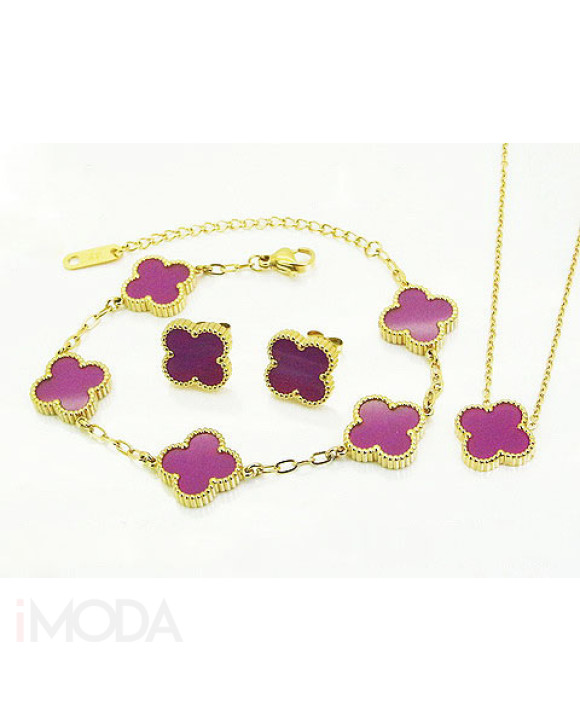 Pozlátená ceľová súprava trojkombinácia Olivia-307150-20