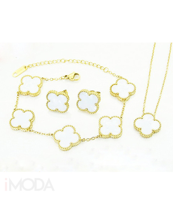 Biela dámska oceľová suprava pozlátená-322261-20