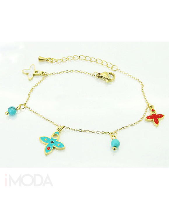 Dámsky oceľový náramok s príveskami-321956-20