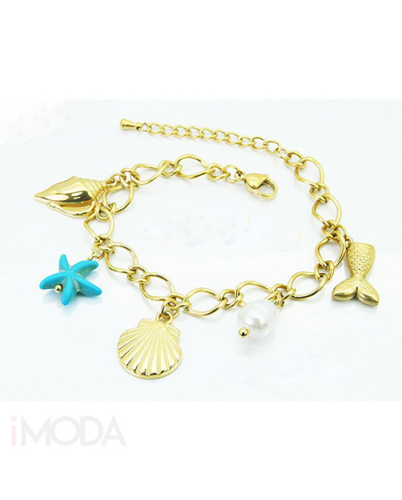 Dámsky oceľový náramok s príveskami-321849-20