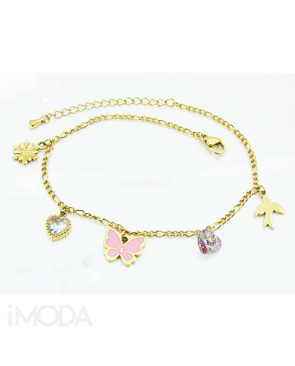 Dámsky oceľový náramok s príveskami na nohu-321842-20