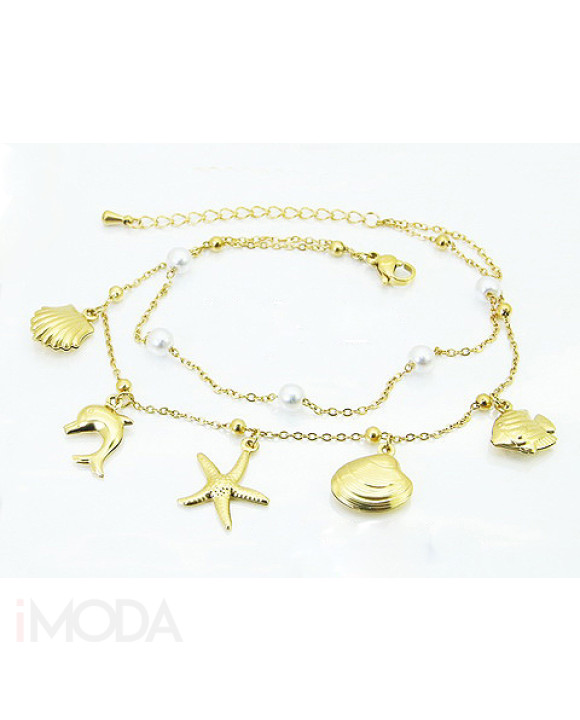 Dámsky oceľový náramok s príveskami na nohu-321841-20