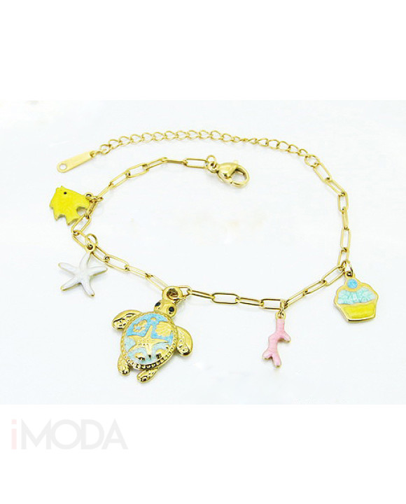 Dámsky oceľový náramok s príveskami-321840-20