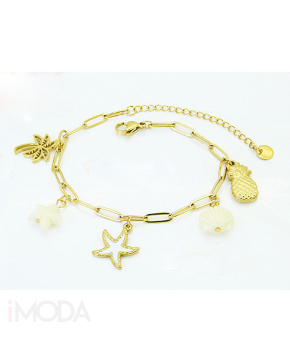 Dámsky oceľový náramok s príveskami-321839-20