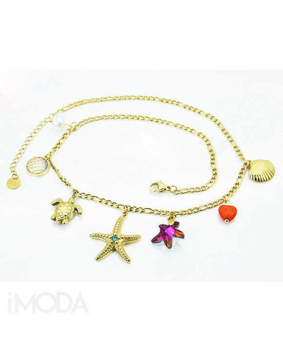 Dámsky oceľový náhrdelník s príveskami-321625-20